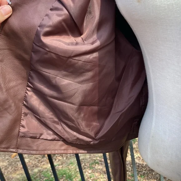 NWT Azalea Wang chocolate pleather puff sleeve jacket hook/eye closure sz. 2x - Picture 3 of 9